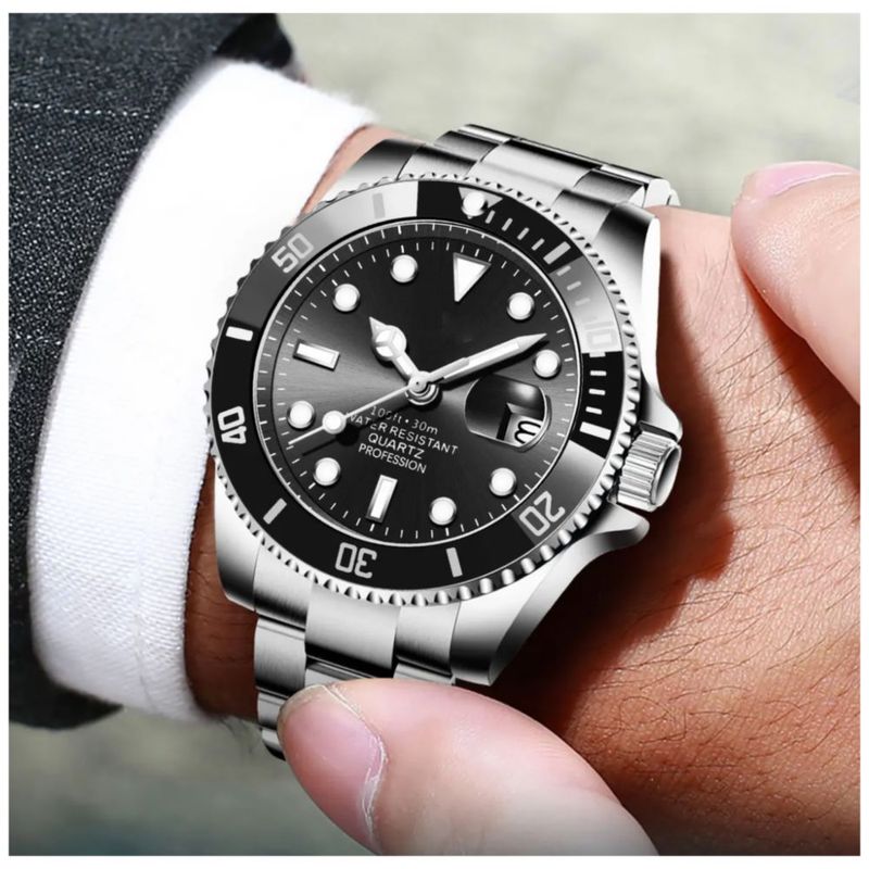 Reloj Impermeable Para Hombre, Diseño De Fantasma, Color Plata/Negro