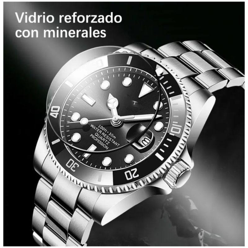 Reloj Impermeable Para Hombre, Diseño De Fantasma, Color Plata/Negro