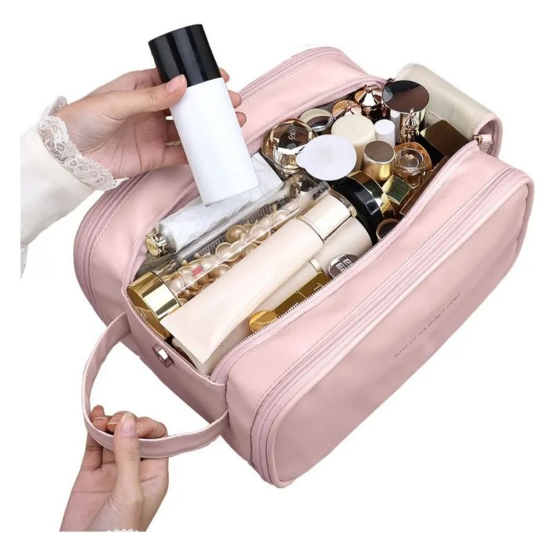 Cosmetiquera neceser de viaje estuche de maquillaje color Rosa