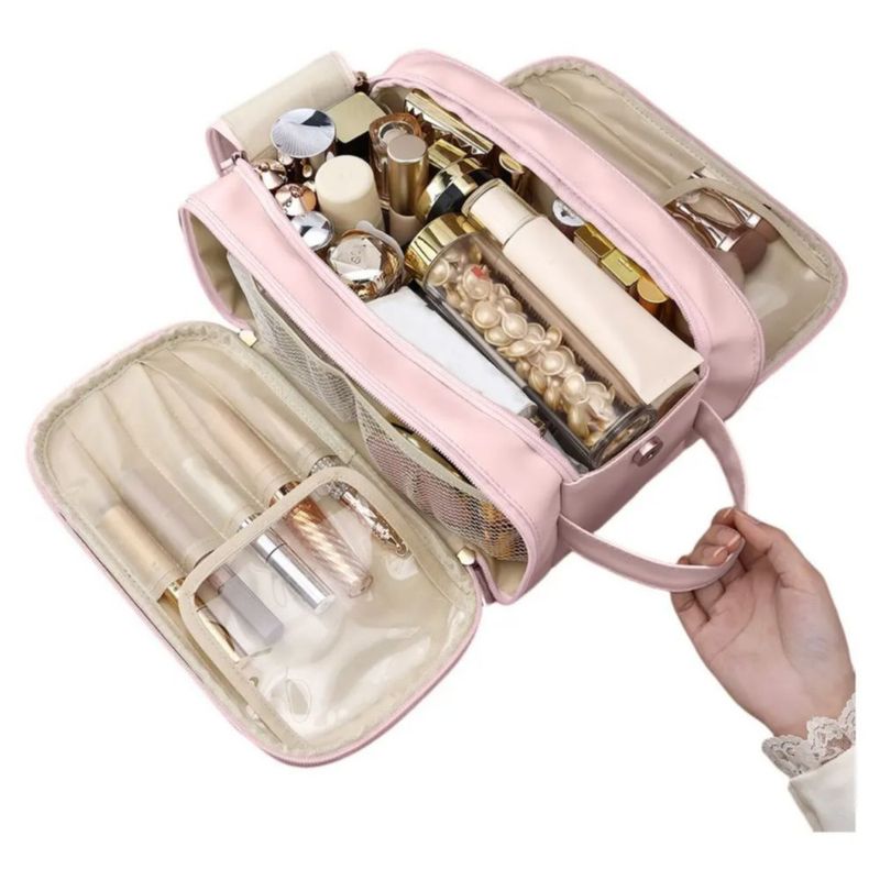 Cosmetiquera neceser de viaje estuche de maquillaje color Rosa