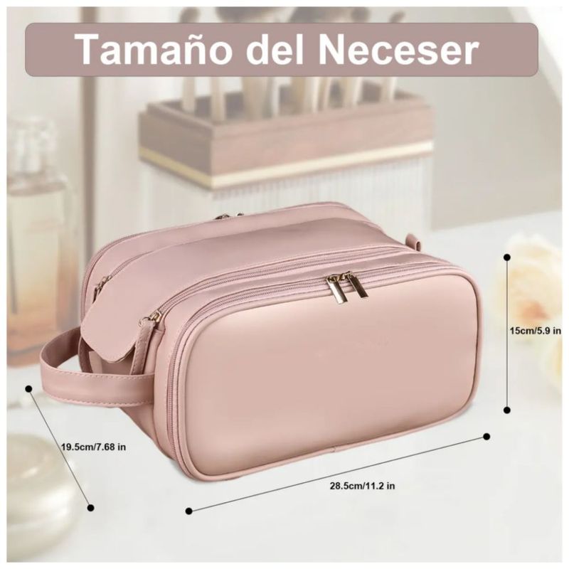 Cosmetiquera neceser de viaje estuche de maquillaje color Rosa