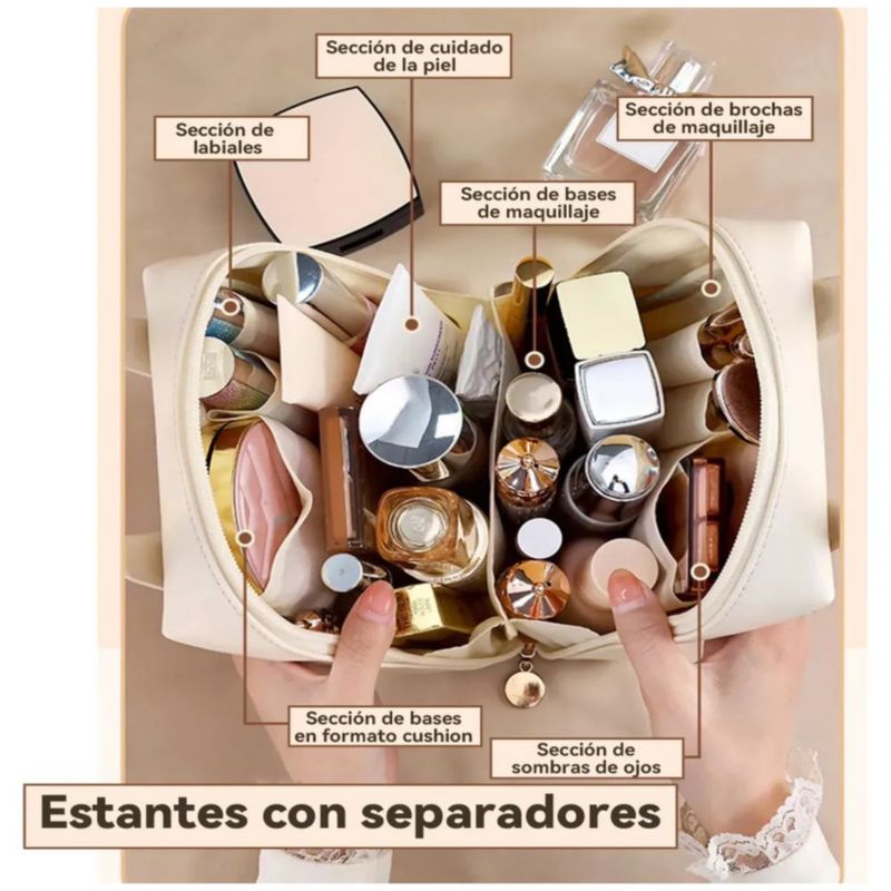 Neceser de viaje, neceser de gran capacidad, Color Blanco