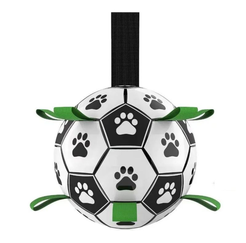 Pelota De Fútbol Para Perros Pelota Interactiva Para Mascota, Color Blanco/Verde