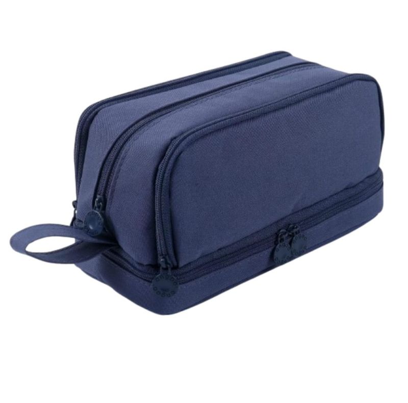 Lapicera 4 Capa De Gran Capacidad Estuche Organizador Color Azul Oscuro