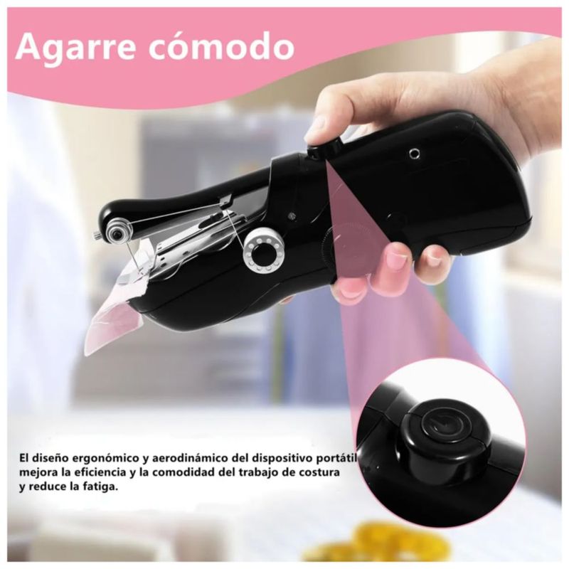 Kit De Máquina De Coser Eléctrica Doméstica Pequeña Portátil, Color Negro