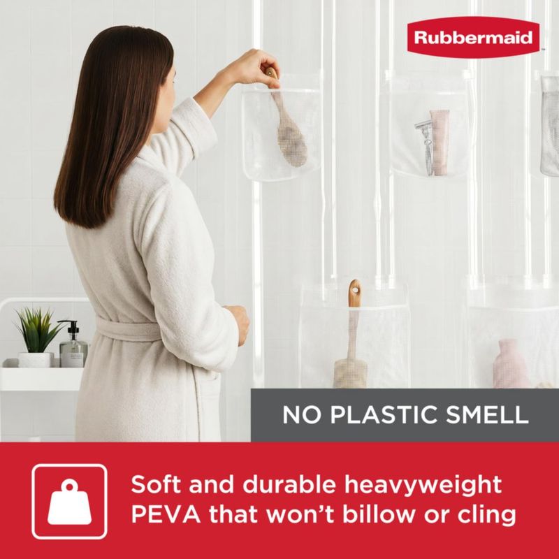 Forro de ducha Rubbermaid 178 × 183 cm 5 bolsillos transparente