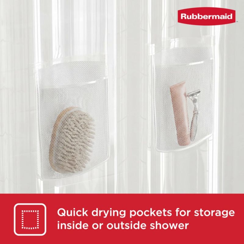 Forro de ducha Rubbermaid 178 × 183 cm 5 bolsillos transparente