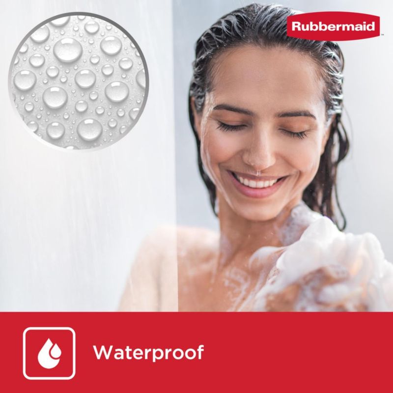 Forro de ducha Rubbermaid 178 × 183 cm 5 bolsillos transparente