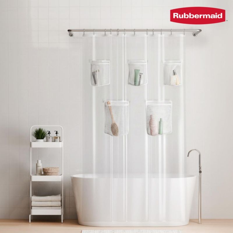 Forro de ducha Rubbermaid 178 × 183 cm 5 bolsillos transparente