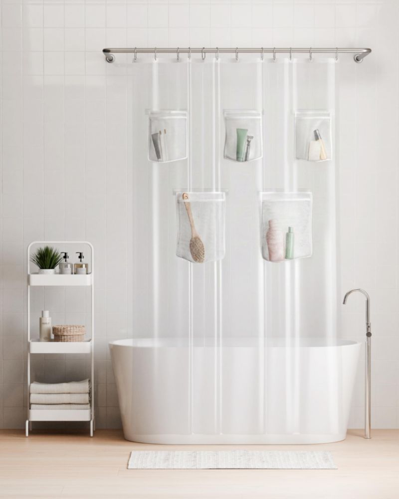 Forro de ducha Rubbermaid 178 × 183 cm 5 bolsillos transparente