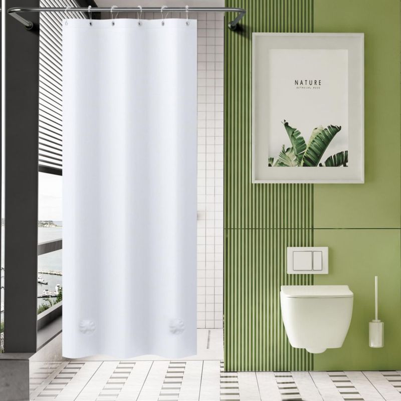 Cortina de ducha AmazerBath 91x183 cm blanca PEVA de alta resistencia