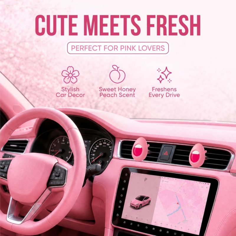 Ambientador para Auto Air Jungles Pink - Pack de 6 Clips de Ventilación con Fragancia Durazno