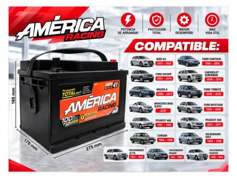 Batería Automotriz América Modelo AM-41-650 12V 650 Amperes