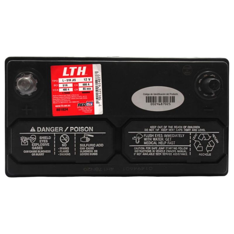 Batería Automotriz LTH Modelo L-51RJIS-480 12V 480 Amperes