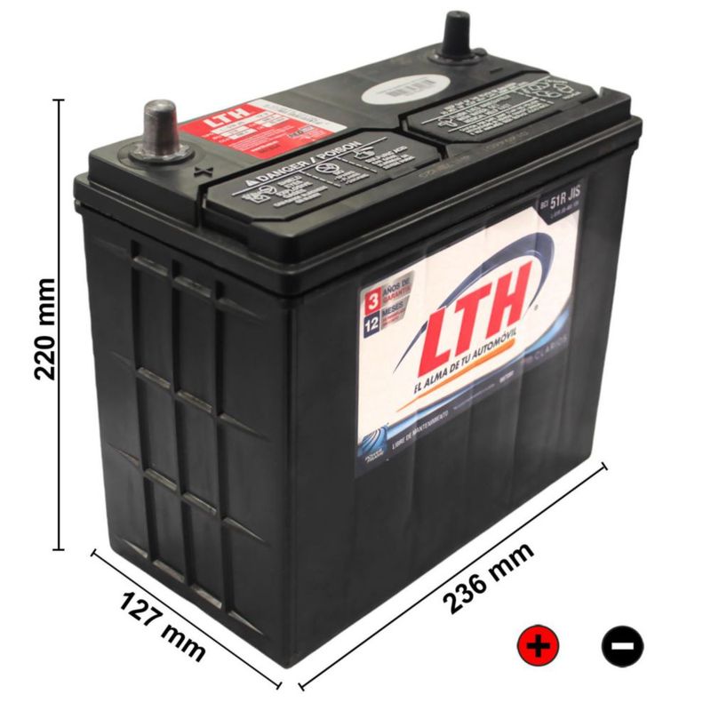 Batería Automotriz LTH Modelo L-51RJIS-480 12V 480 Amperes