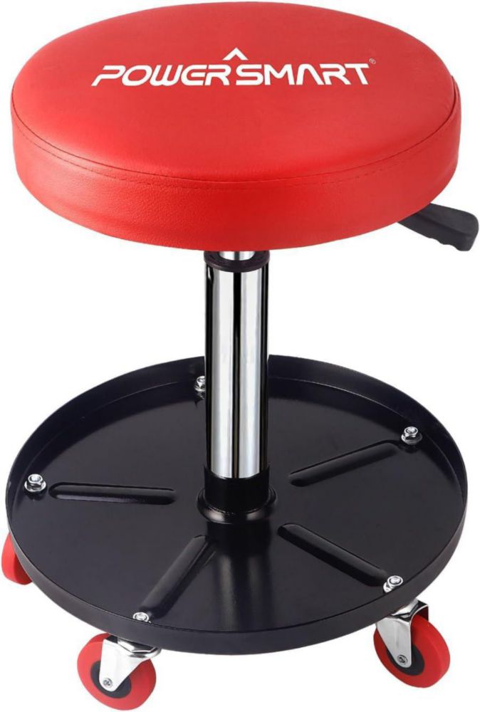 Asiento mecánico PowerSmart 41‑56 cm 136 kg con bandeja de herramientas