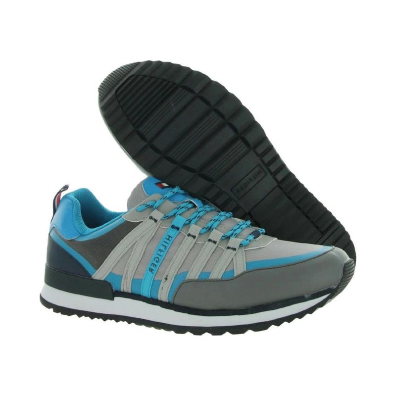 Tenis Tommy Hilfiger ANTROW Gris con detalle azul para hombre