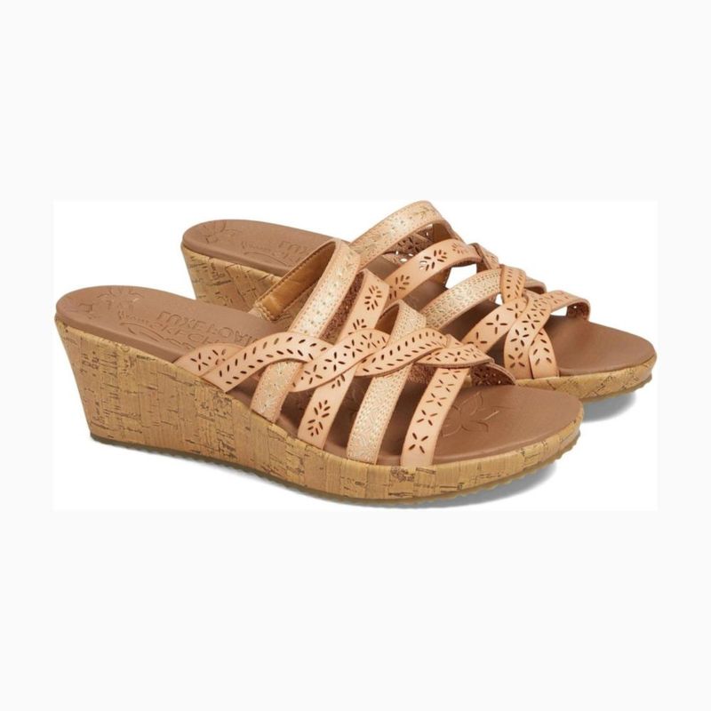 Sandalias Skechers Beverlee New Resort Natural Mujer