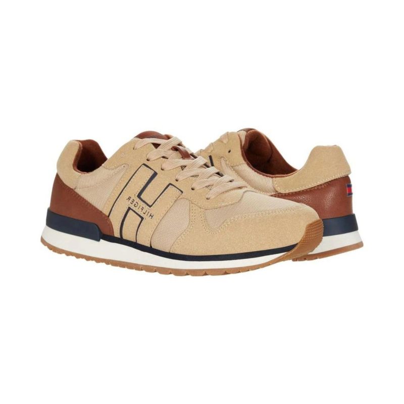 Tenis Tommy Hilfiger ANELLO Beige con detalle café para hombre