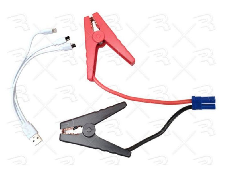 Arrancador de Batería Portátil Multifuncional 1500A 2800mAh con Pinzas para Autos y Motos con Linterna LED