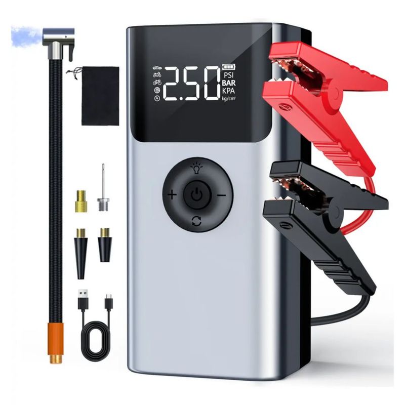 Arrancador de Batería de Carro 7500A, Color Plata