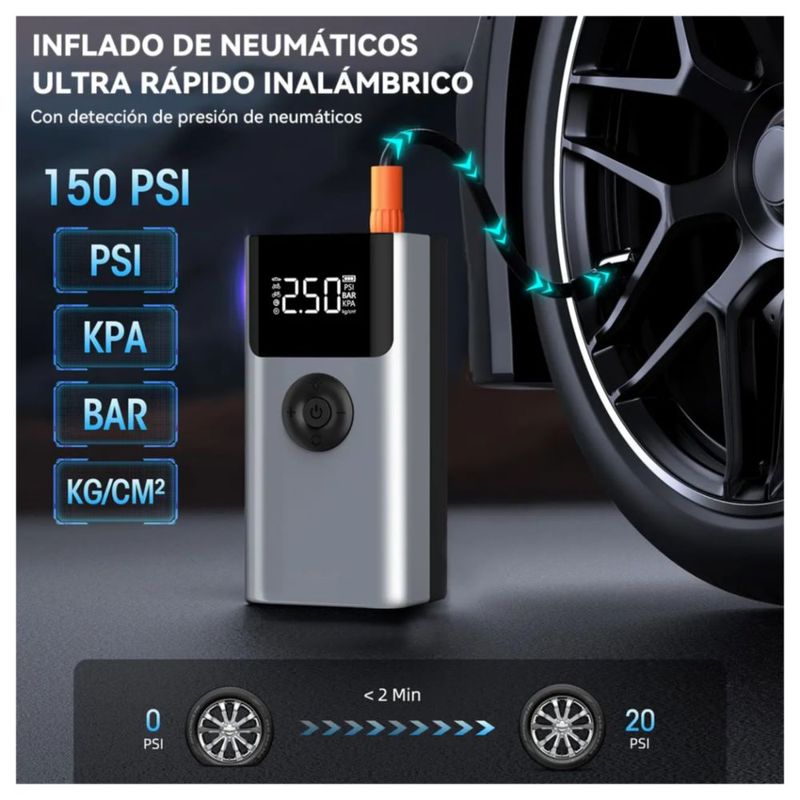 Arrancador de Batería de Carro 7500A, Color Plata