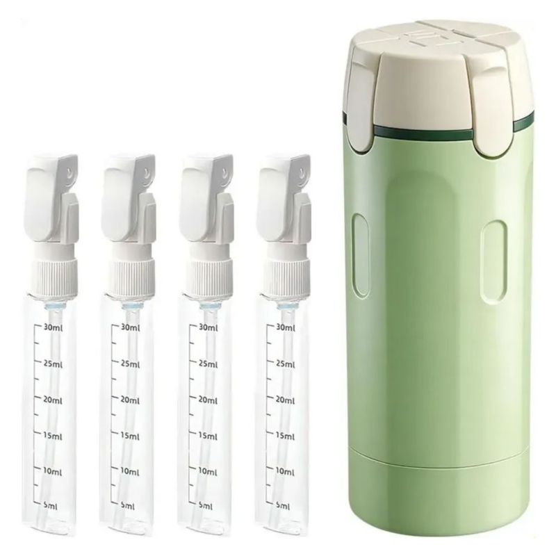 Botellas Con Bomba De Viaje 4 En 1, Envases Cosméticos, Color Verde