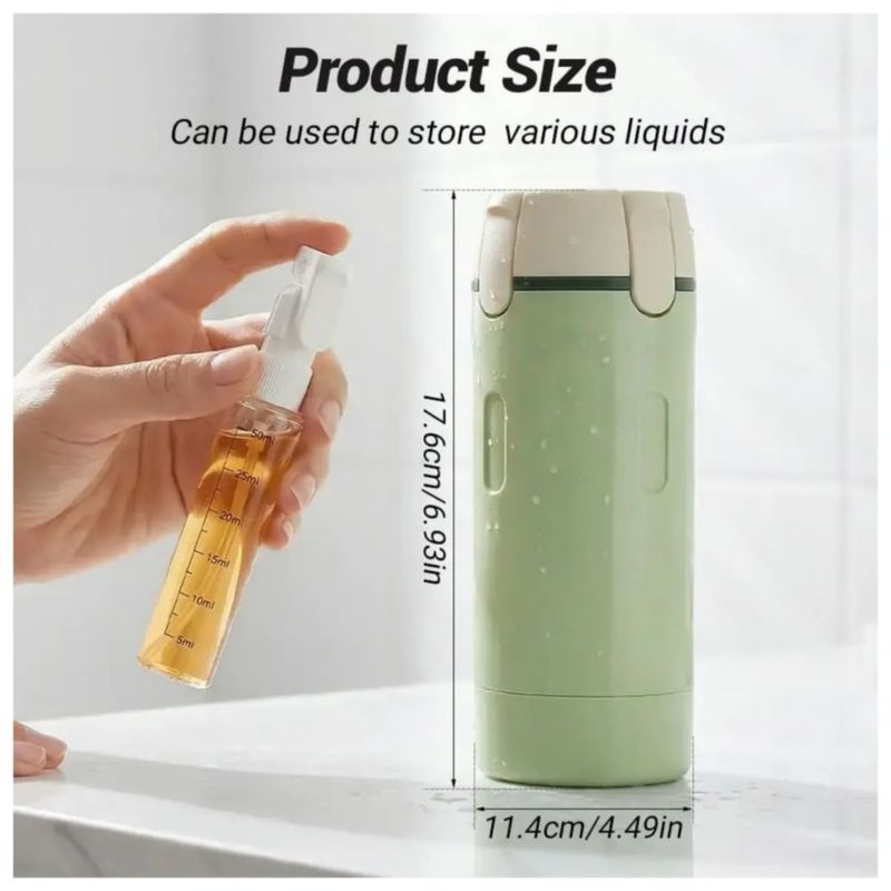 Botellas Con Bomba De Viaje 4 En 1, Envases Cosméticos, Color Verde