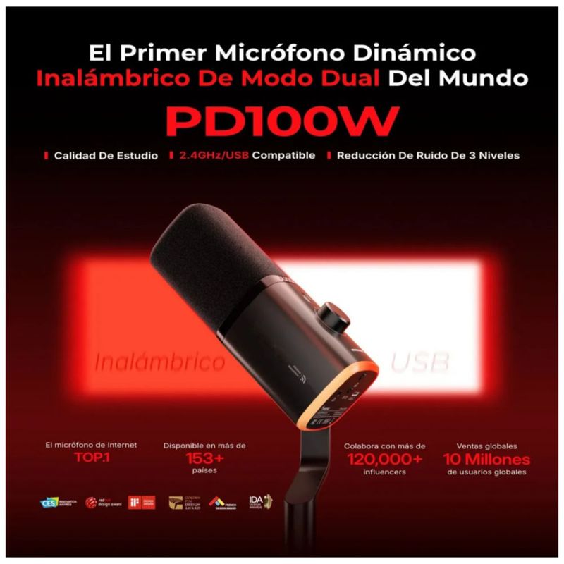 Micrófono Gaming USB-C para Streaming, Color Negro