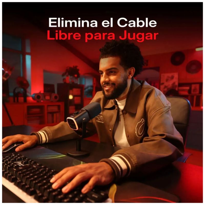 Micrófono Gaming USB-C para Streaming, Color Negro