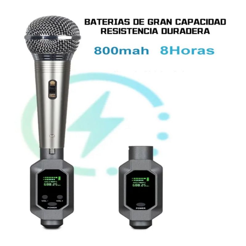 Transmisor Y Receptor Inalámbrico Xlr Sistema Micrófono Inalámbrico, Color Gris