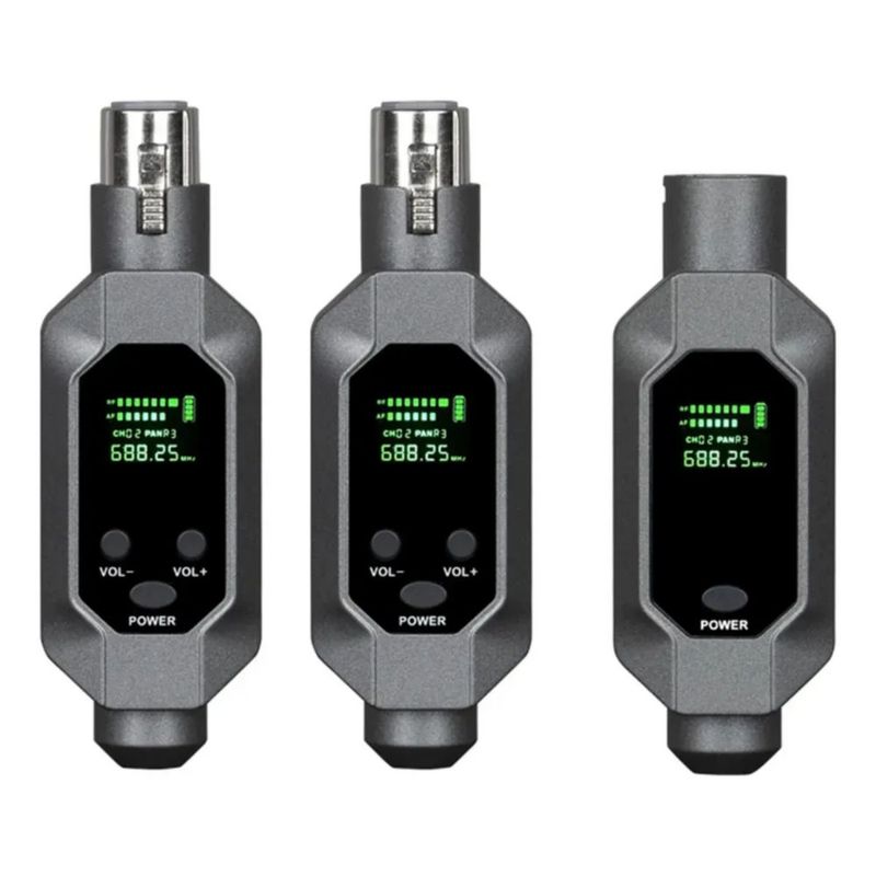 Transmisor Y Receptor Inalámbrico Xlr Sistema Micrófono Inalámbrico, Color Gris