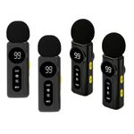 4 Micrófono Lavalier Inalámbrico Team Para Iphone,android, Color Negro
