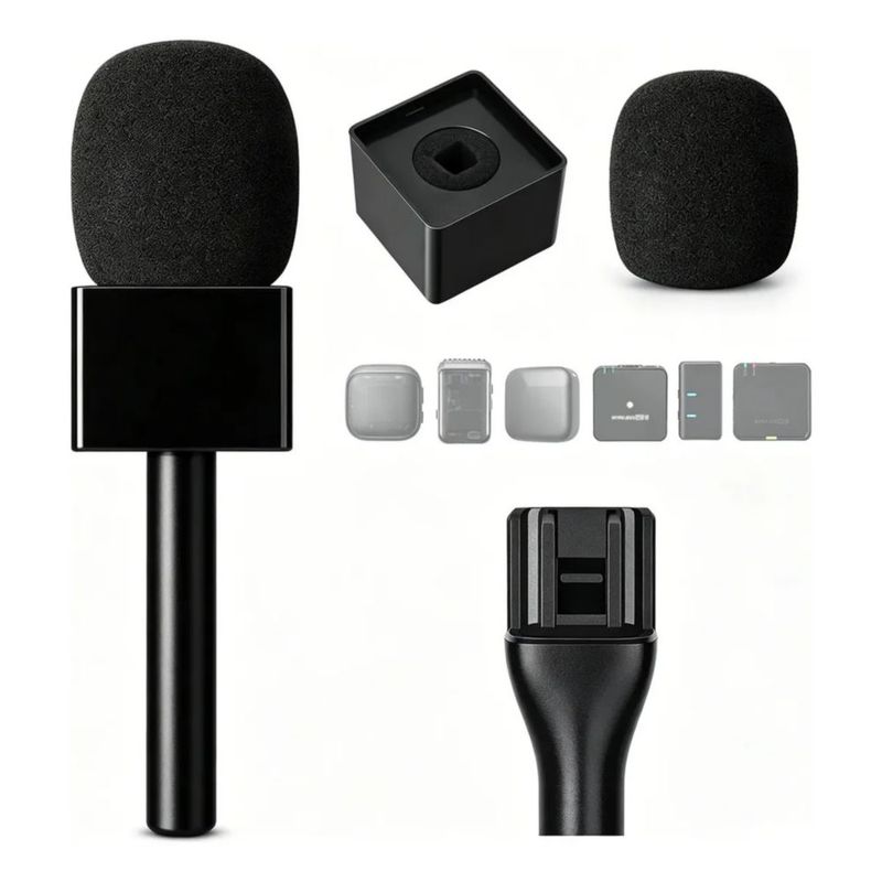 Soporte De Micrófono Compatible Con DJI Mic Mini Y Hollyland Lark M2 Clip Adaptador, Color Negro
