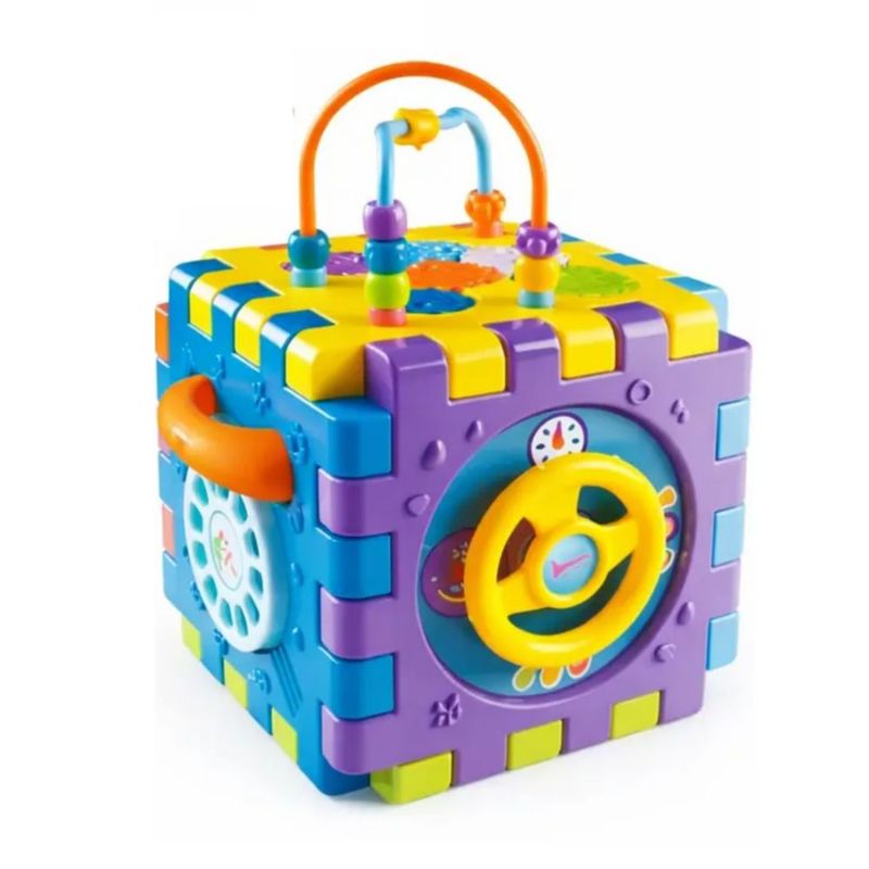 Juguete Didáctico Montessori Educativo 6en1 Música Cubo Bebé, Multicolor