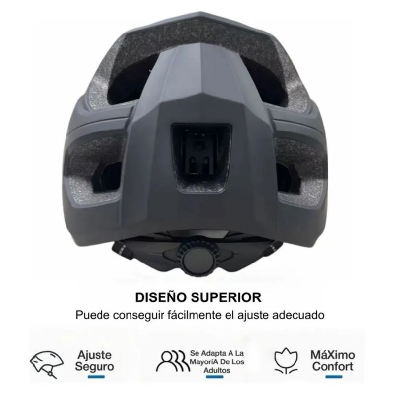 Casco Bicicleta Unisex Montaña Mtb Ciclismo Con Visera+gafas, Color Negro