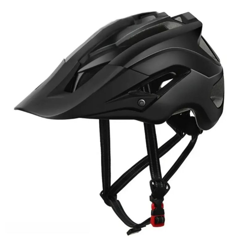 Casco Bicicleta Unisex Montaña Mtb Ciclismo Con Visera+gafas, Color Negro