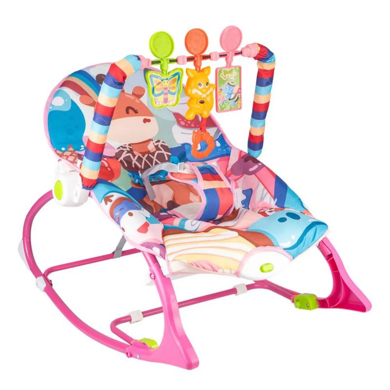 Mecedora Eléctrica Silla Vibradora Musical Juegos Bebé, Color Rosa