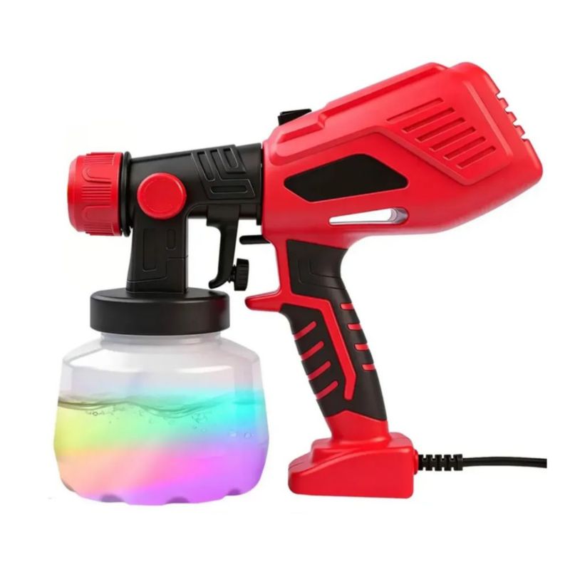 Pistola Eléctrica Para Pintura 800w 1200ml Victool 110v, Color Rojo