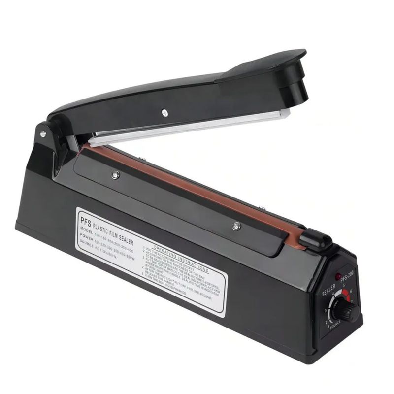 Sellador De Bolsas Máquina De Selladora Térmico 20cm 300w Color Negro