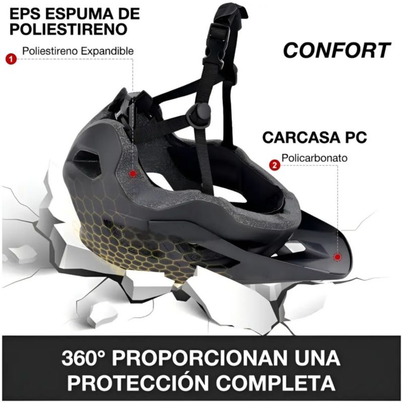 Casco Bicicleta Unisex Montaña Mtb Ciclismo Con Visera, Color Negro y Rojo