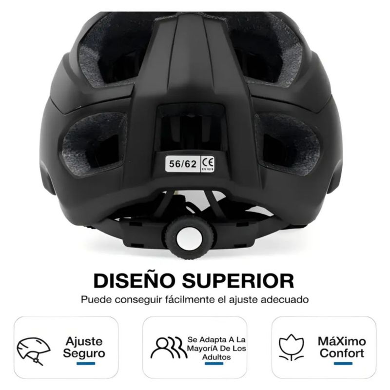 Casco Bicicleta Unisex Montaña Mtb Ciclismo Con Visera, Color Negro y Rojo