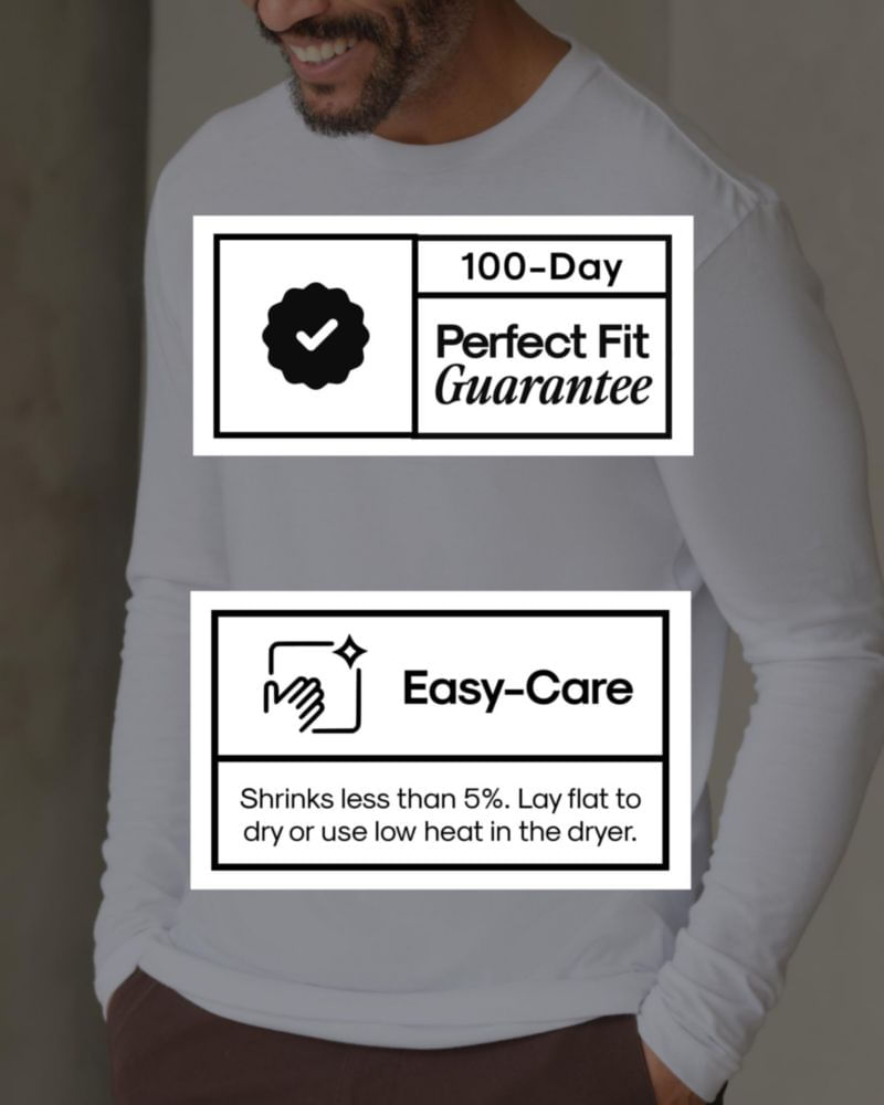 Camisa True Classic XL Pack de 3 unidades cuello redondo y manga larga