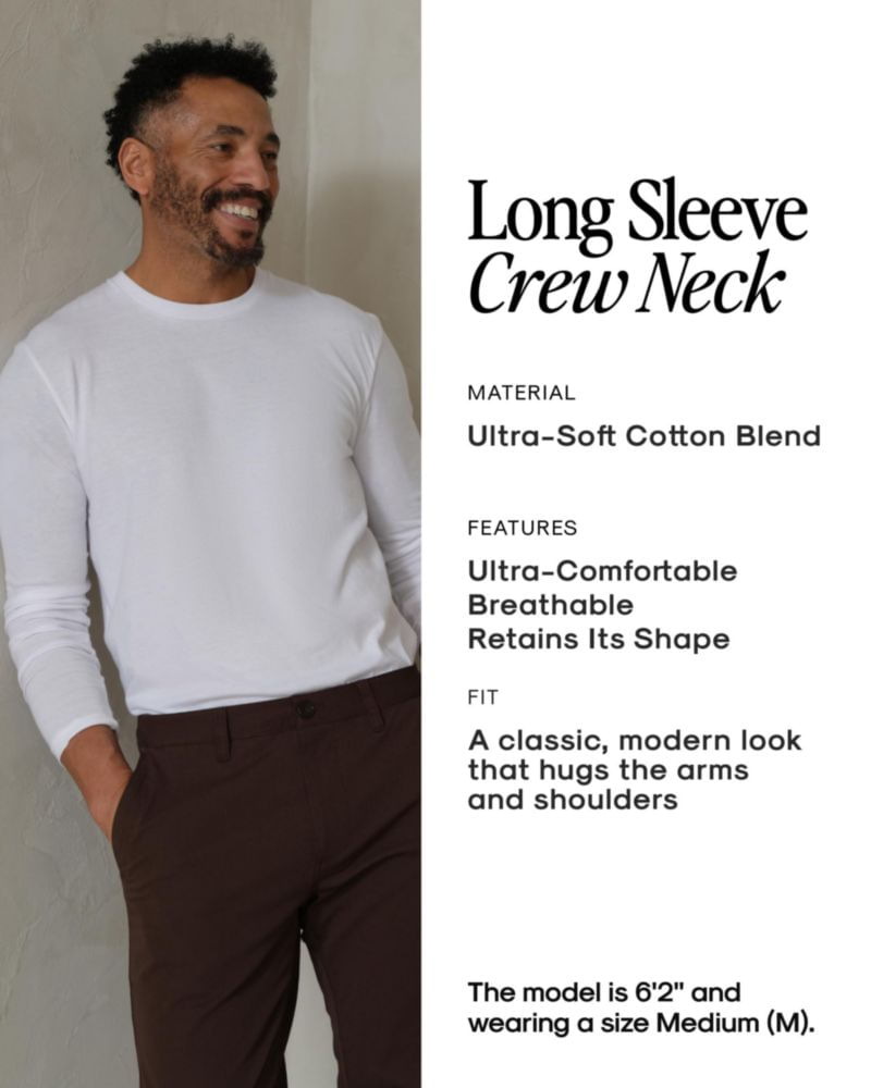 Camisa True Classic XL Pack de 3 unidades cuello redondo y manga larga