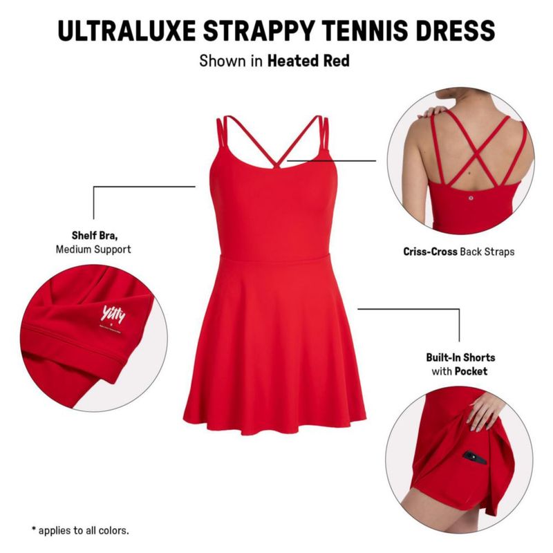 Vestido Ultraluxe con Tirantes YITTY para Tenis Mujer Negro XXL/1X