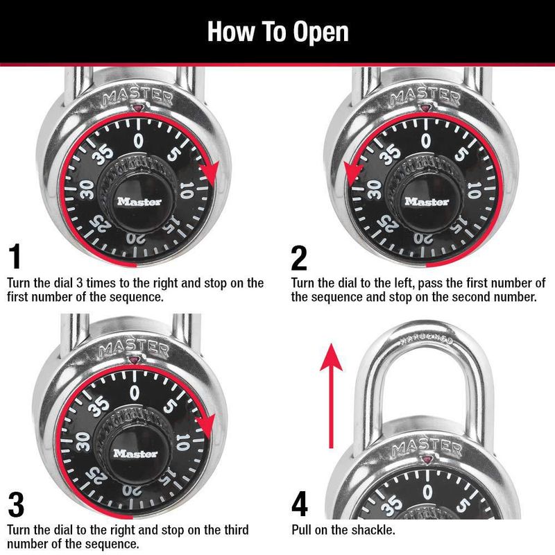 Paquete de 2 candados combinados Locker Lock Master Lock 1500T