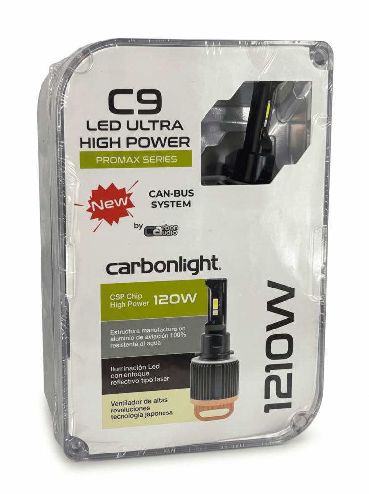 Foco LED Automotriz H7 Carbonlight CA-H700180PX Alta Potencia 120W Luz Blanca