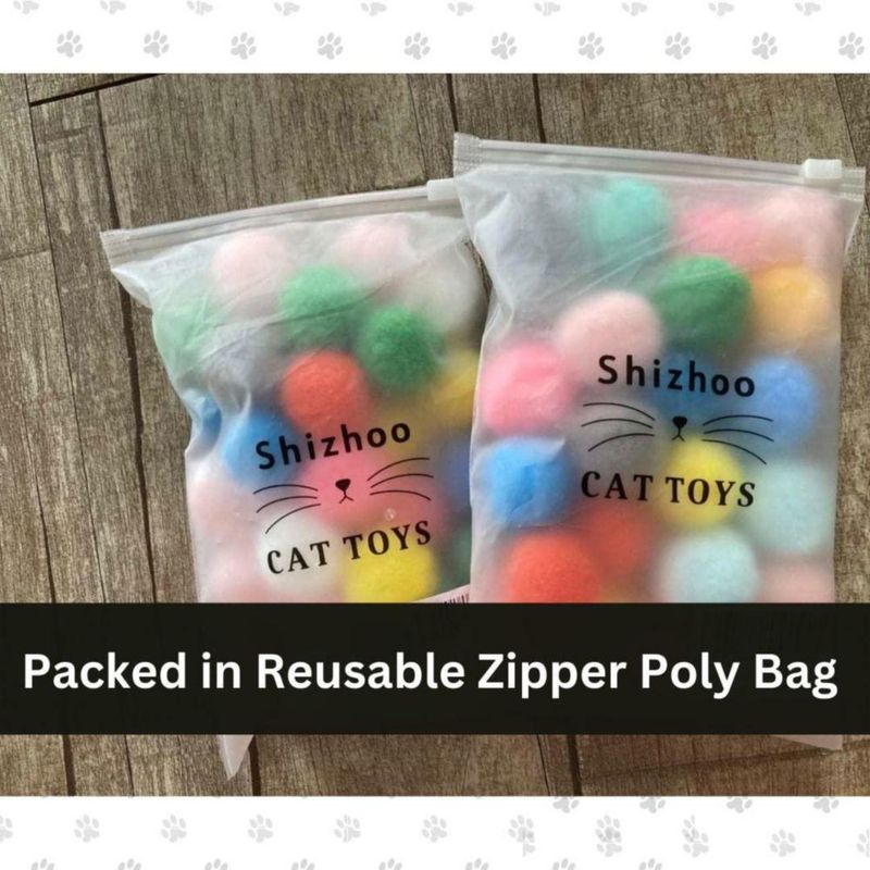 Juguete para mascotas Shizhoo Bolas Pompones de 3 cm paquete de 30 colores surtidos