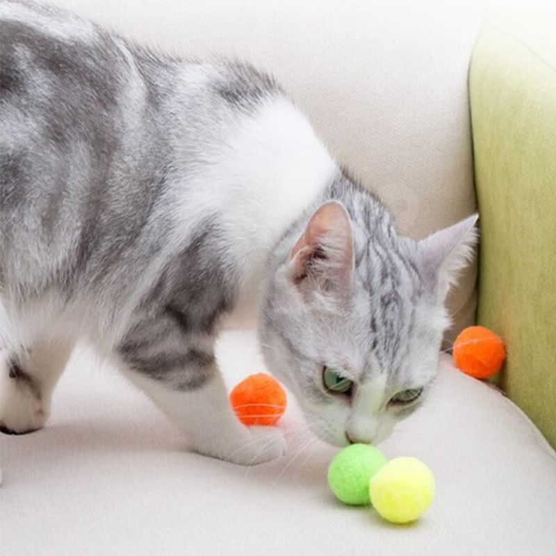 Juguete para mascotas Shizhoo Bolas Pompones de 3 cm paquete de 30 colores surtidos