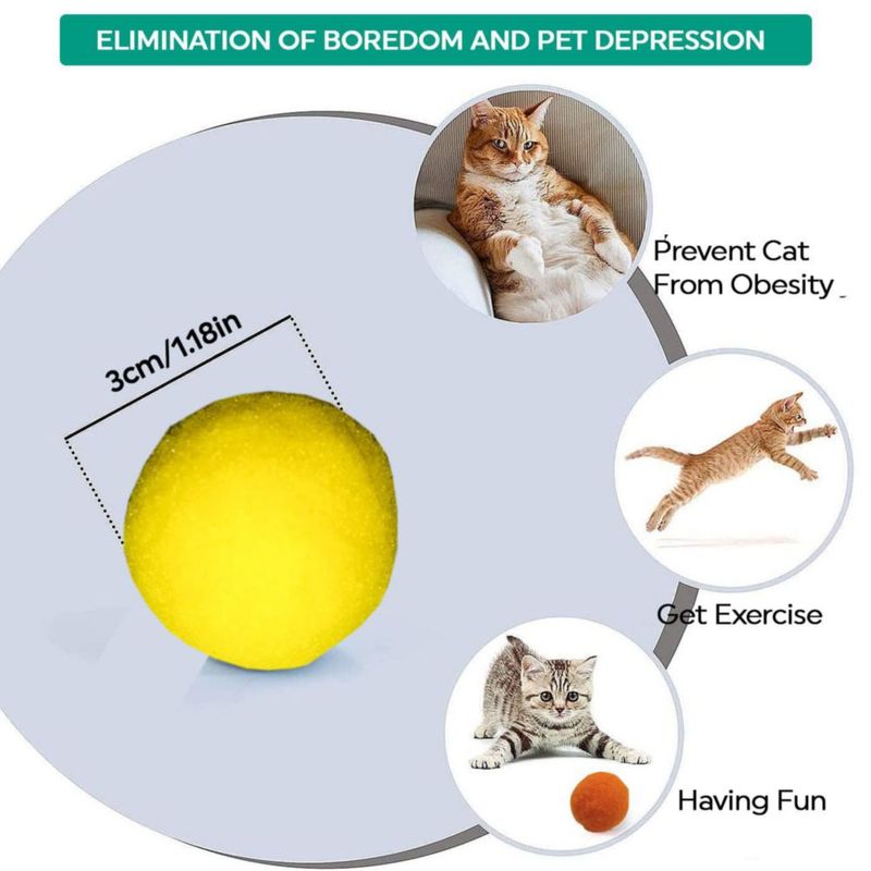 Juguete para mascotas Shizhoo Bolas Pompones de 3 cm paquete de 30 colores surtidos